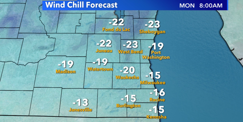 Bitter cold to start the work week