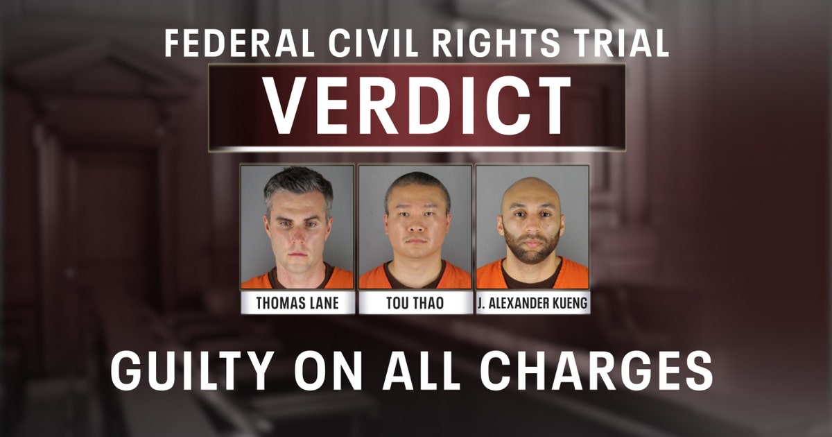 Guilty Police Ex-Minneapolis cops found guilty for violating George Floyd's civil ...