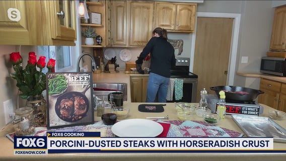 Porcini-Dusted Steaks with Horseradish Crust: recipe