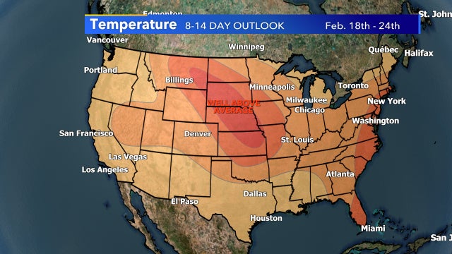 Entire Lower 48 staying warmer than average to end the month