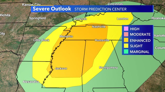 Severe weather down South likely Thursday afternoon
