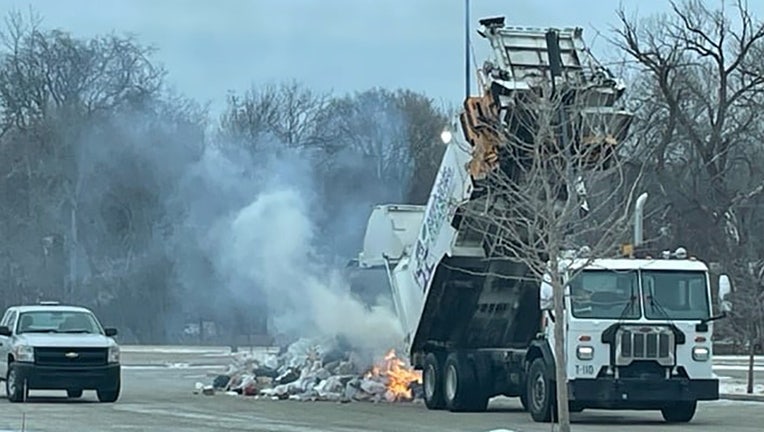 Fire in Wauwatosa garbage truck; driver acted quickly