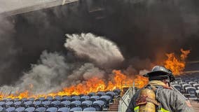 Denver Broncos Mile High Stadium fire damages seats, suite area