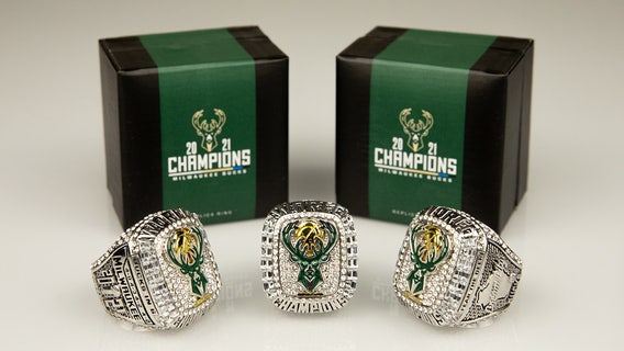 Bucks replica Championship rings; 1st 10K fans receive at Thursday game
