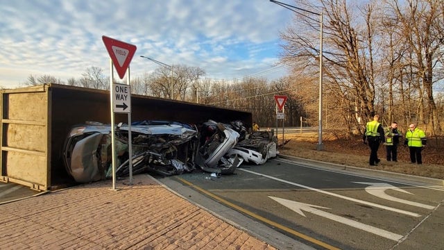 Rollover crash in Caledonia, roundabout reopened