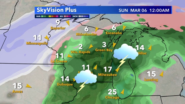 Thunderstorm possible Saturday, temps in 50s