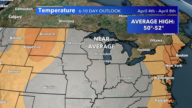 Average temperatures back in forecast, 2nd week of April