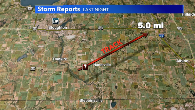 Confirmed tornado in Stoughton, WI from Saturday night's storms
