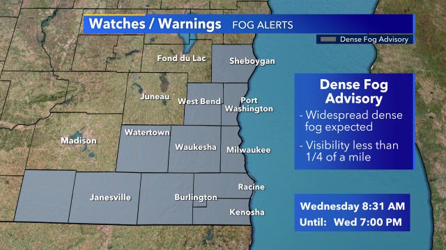 Dense fog advisory, southeast Wisconsin; in effect until 7 p.m.