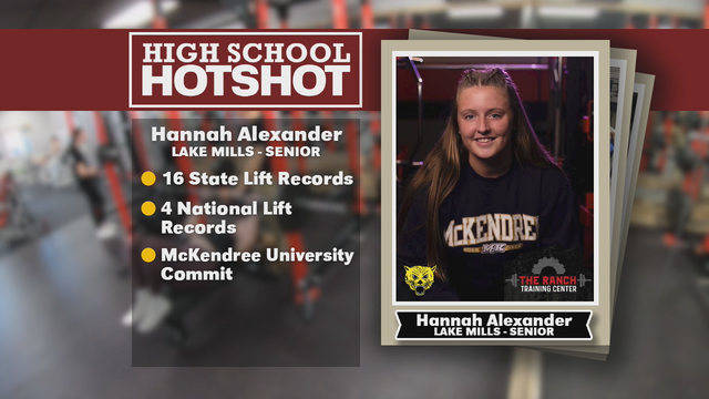 Lake Mills senior setting power lifting scene on fire