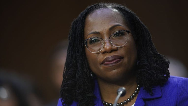 Ketanji Brown Jackson, associate justice of the U.S. Supreme Court nominee for U.S. President Joe Biden, arrives to a Senate Judiciary Committee confirmation hearing in Washington, D.C., on March 21, 2022. Photographer: Al Drago/Bloomberg via Getty Images