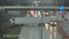 Jackknifed truck temporarily blocks NB I-43 at S. 116th Street