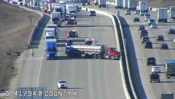 Racine County crash: Semi, car collide on I-94 near Highway K
