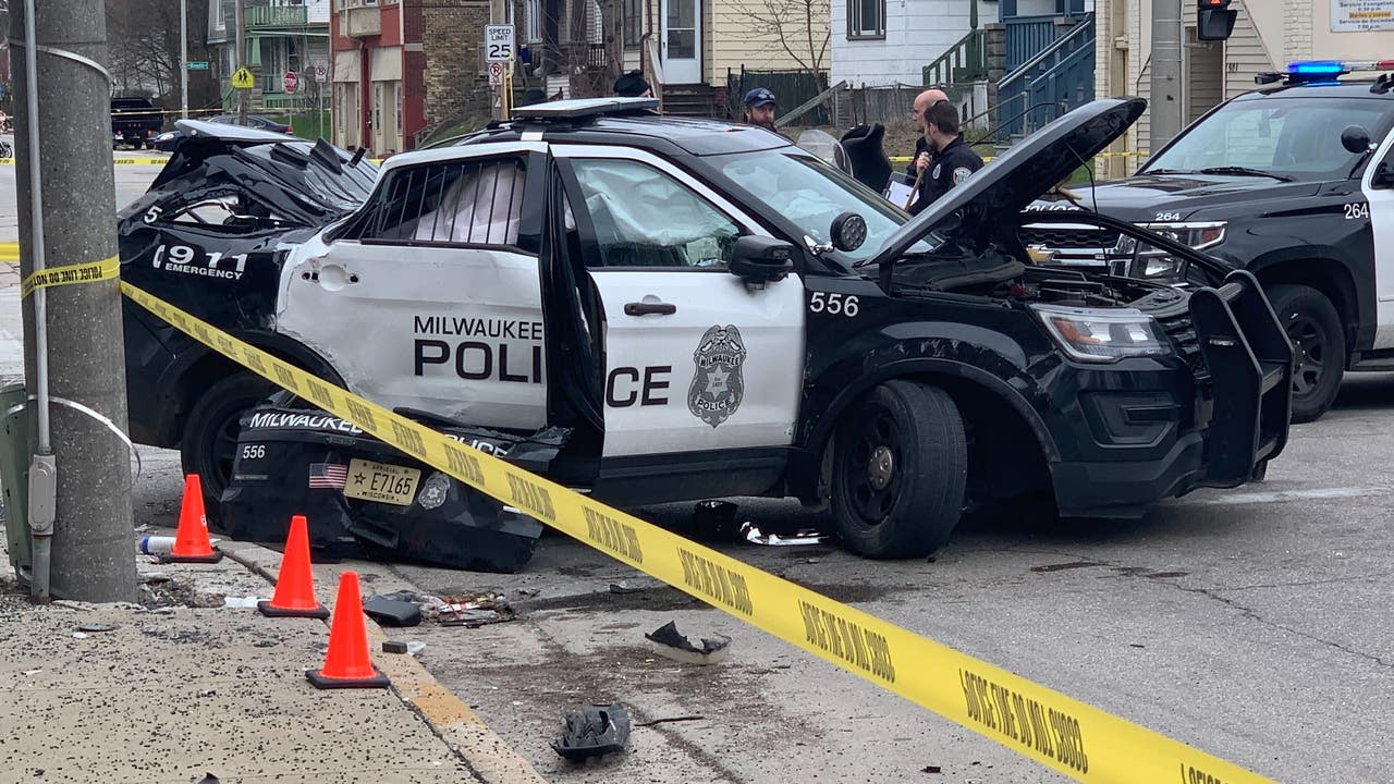 Milwaukee Police Squad Totaled; 2 Officers, Woman Hurt | FOX6 Milwaukee