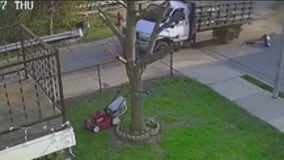 Dump truck driver destroys Milwaukee woman's yard in hit-and-run