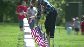 Wood National Cemetery flags placed ahead of Memorial Day