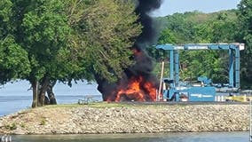 14 injured when boat explodes at marina in Seneca, Illinois