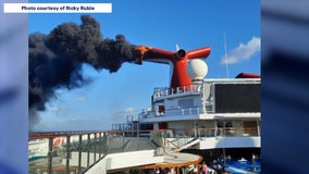 Carnival Freedom Fire: Part of cruise ship catches fire while docked at Grand Turk