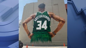 Giannis Antetokounmpo mural in Milwaukee complete