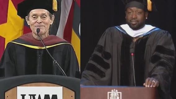 Willem Dafoe, Dwyane Wade at UWM, Marquette graduation ceremonies