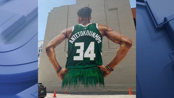 Giannis Antetokounmpo mural in Milwaukee complete
