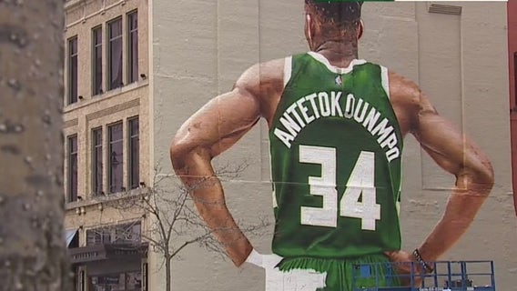 Milwaukee mural of Giannis nears completion