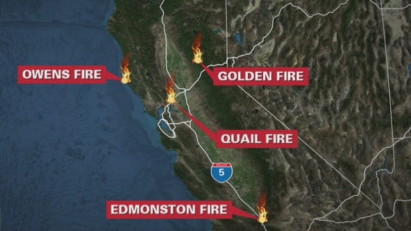 4 California wildfires rage during hot, windy weekend