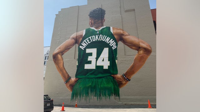 Giannis Antetokounmpo mural draws fans to Milwaukee