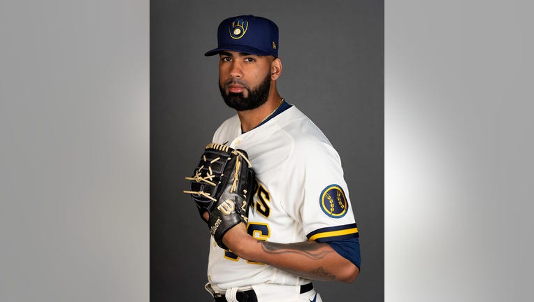 J.C. Mejia of the Milwaukee Brewers pitches in the ninth inning News  Photo - Getty Images