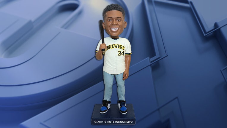 Giannis Antetokounmpo Brewers bobblehead coming Sept. 11 Giannis Antetokounmpo Brewers bobblehead coming Sept. 11