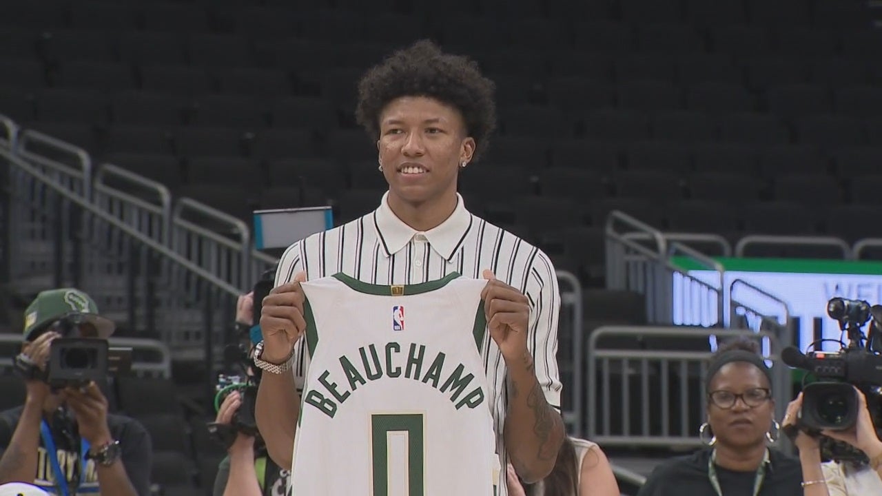 MarJon Beauchamp introduced by Milwaukee Bucks after being picked 24th
