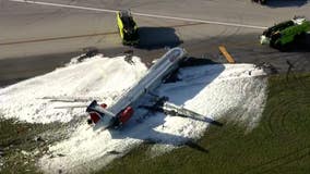 Plane catches fire after landing at Miami International Airport; 3 injured