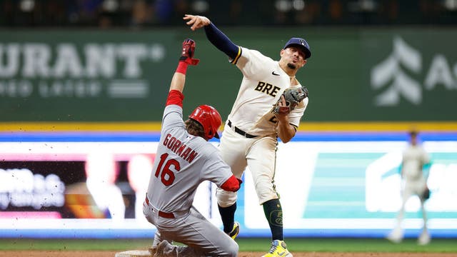 Cards beat Brewers 6-2 to tie for 1st; Gorman hits 2 HRs