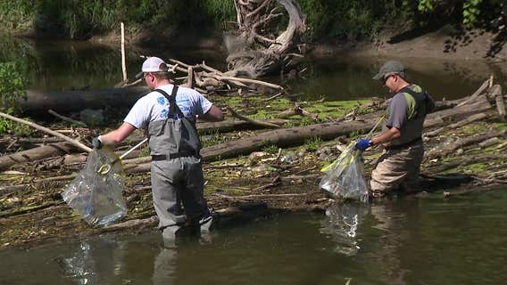 River cleanup at Wauwatosa's Webster Park: 'Jump in'