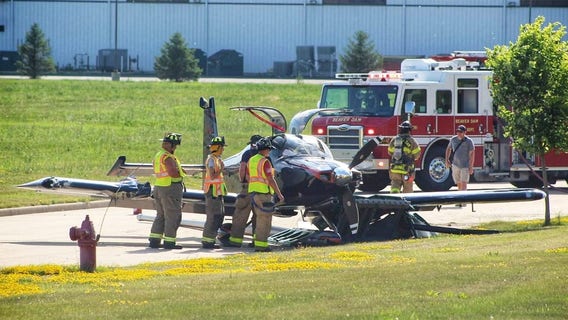 Plane lands in Beaver Dam industrial park after engine fails