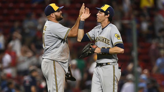 Brewers beat Red Sox, Woodruff fans 9 at Fenway Park