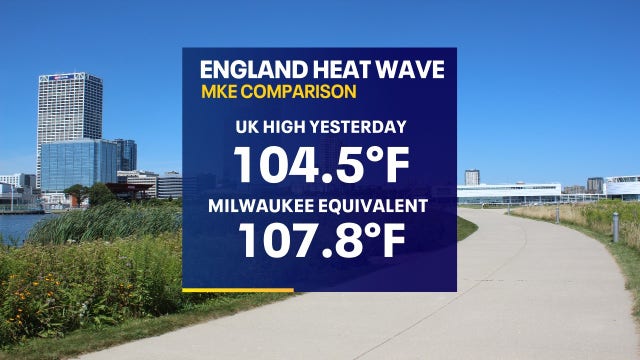 What England's heat wave would be like in Milwaukee