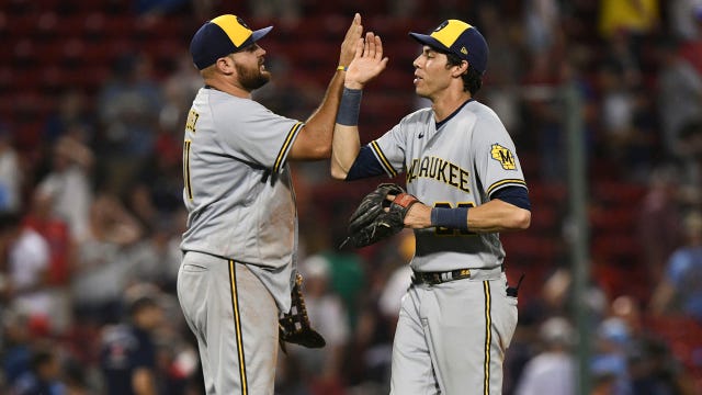 Brewers beat Red Sox, Woodruff fans 9 at Fenway Park