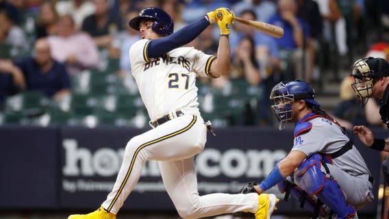 Dodgers nip Brewers 2-1