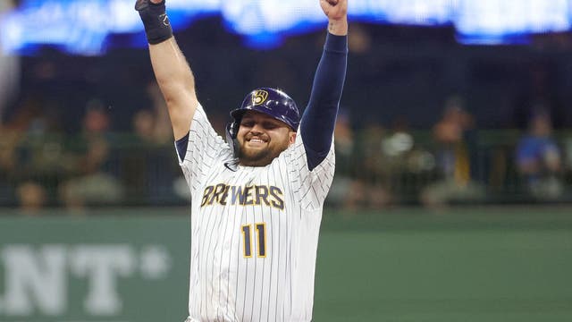 Lauer works 7, Tellez and Taylor homer as Brewers top Reds