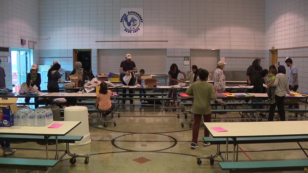 School supply giveaway at Milwaukee’s Bruce Elementary