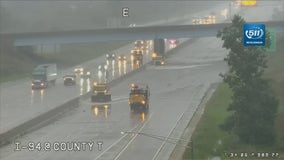 Snowplows clear I-94 flooding near WIS 16