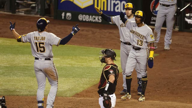 Brewers beat Dbacks 8-6; Taylor hits 2-run homer in 10th