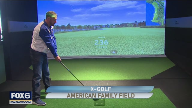 Golf indoors at American Family Field at X-Golf