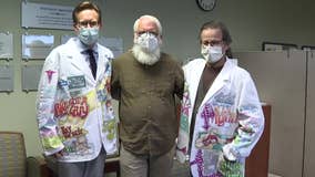 Cancer patient creates doctor coats for treatment team