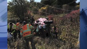 Mount Pleasant rollover crash; man extracted, in stable condition