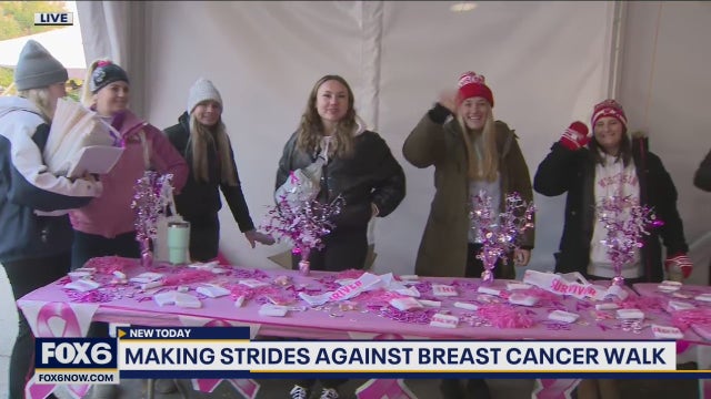 Making Strides Against Breast Cancer; walking to raise awareness