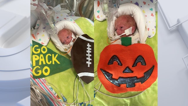 Aurora NICU patients in Halloween spirit