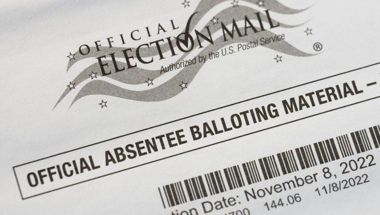 FILE - Official absentee ballot issued in Washington, D.C. on Tuesday, October 11, 2022. (Bill Clark/CQ-Roll Call, Inc via Getty Images)