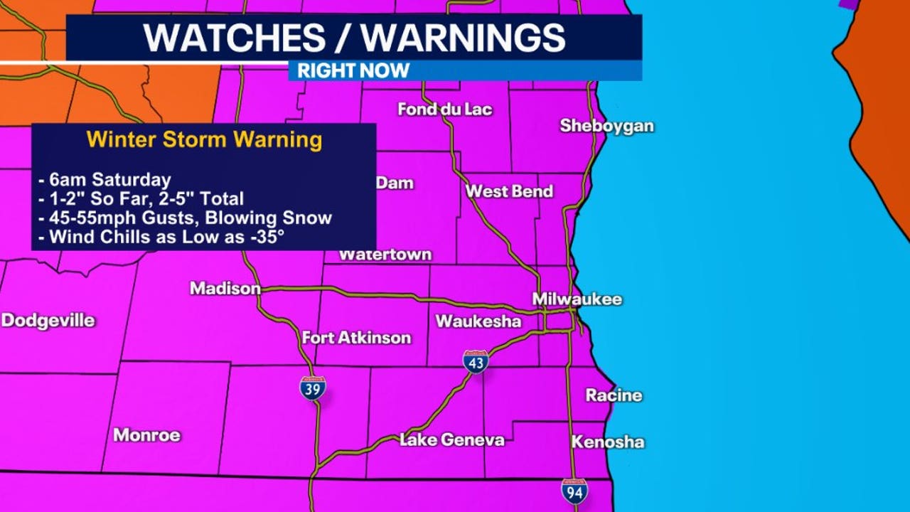 Southeast Wisconsin Winter Storm Warning; Temps Plummet | FOX6 Milwaukee